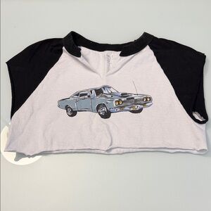 John Galt Cropped Muscle Car T-Shirt